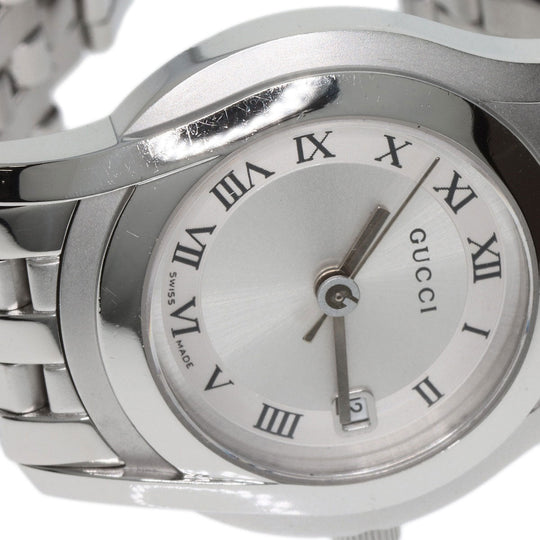GUCCI Watches Quartz 5500L Stainless Steel , Stainless Steel Silver Round face Silver dial Women Used Authentic
