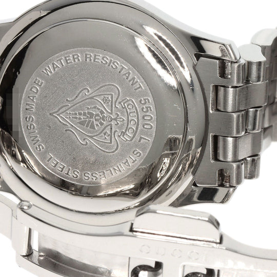 GUCCI Watches Quartz 5500L Stainless Steel , Stainless Steel Silver Round face Silver dial Women Used Authentic