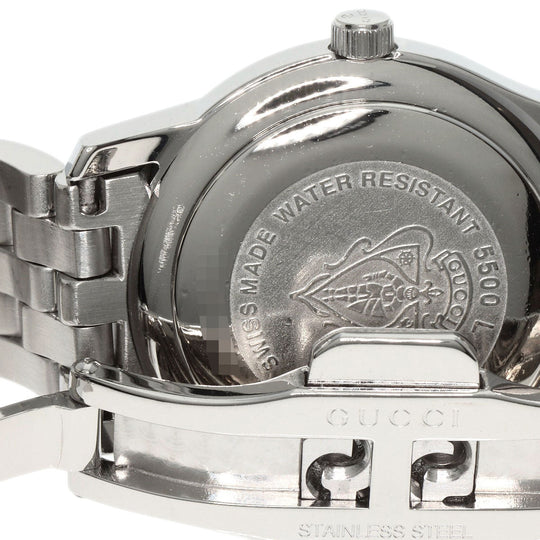 GUCCI Watches Quartz 5500L Stainless Steel , Stainless Steel Silver Round face Silver dial Women Used Authentic