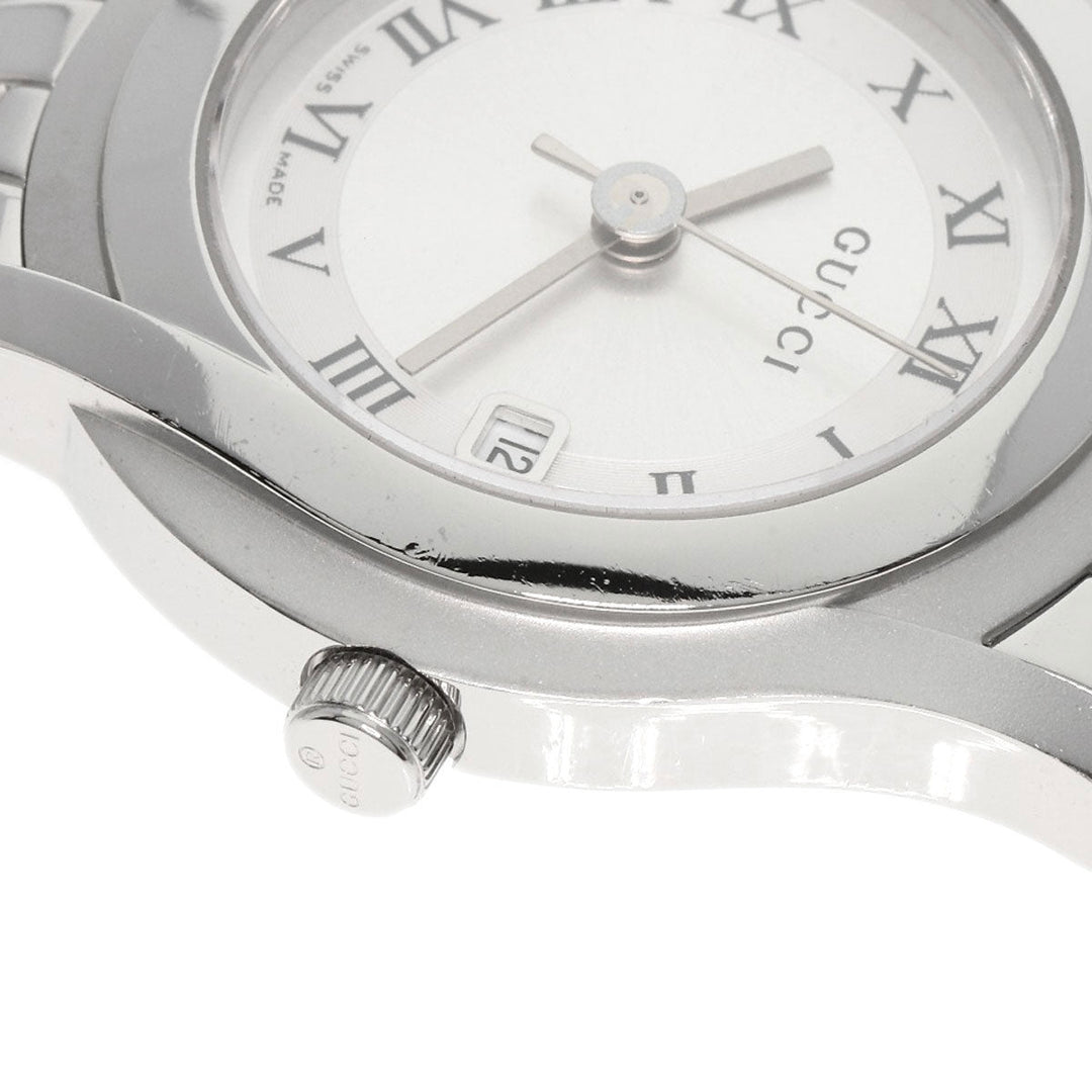 GUCCI Watches Quartz 5500L Stainless Steel , Stainless Steel Silver Round face Silver dial Women Used Authentic