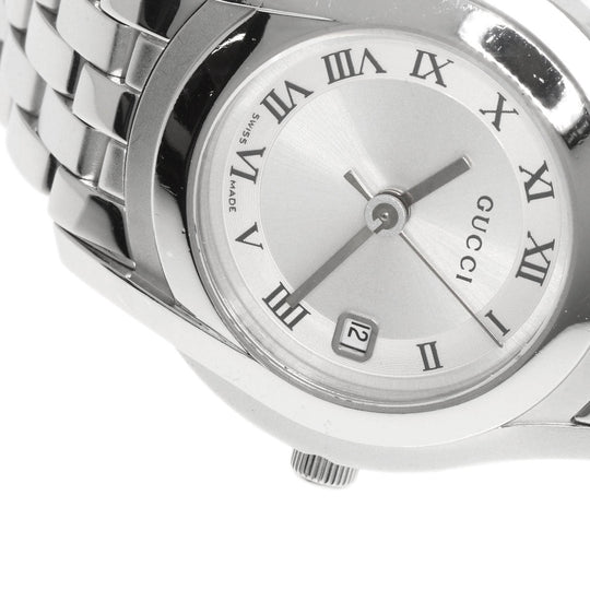 GUCCI Watches Quartz 5500L Stainless Steel , Stainless Steel Silver Round face Silver dial Women Used Authentic