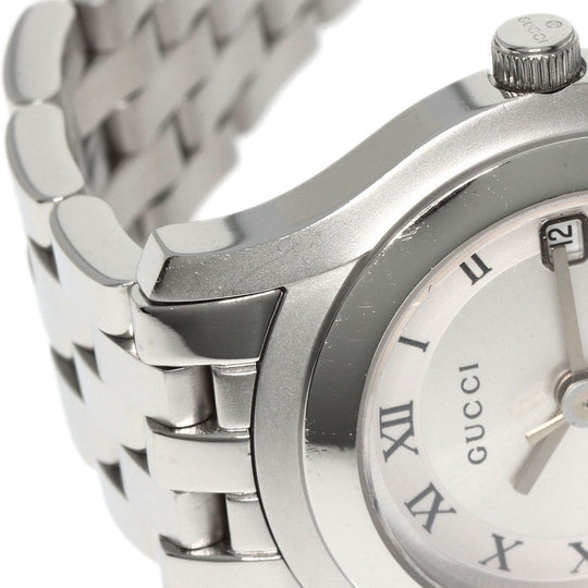 GUCCI Watches Quartz 5500L Stainless Steel , Stainless Steel Silver Round face Silver dial Women Used Authentic