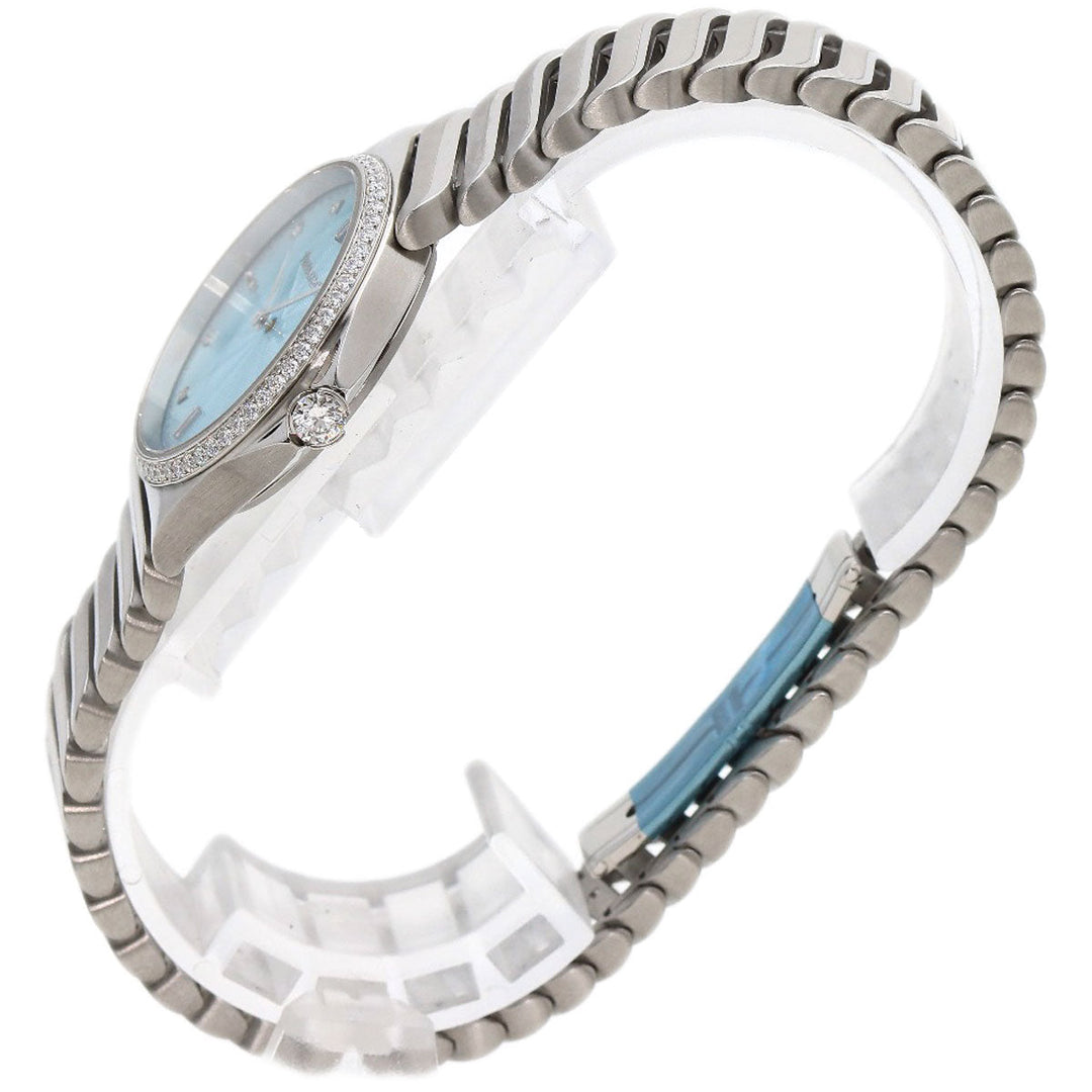 TIFFANY&Co. Watches Quartz Stainless Steel , Stainless Steel Silver Metro 2 12P Diamond Light blue dial Women Used Authentic