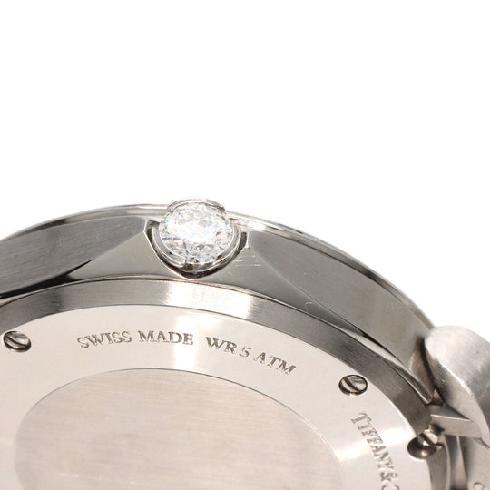 TIFFANY&Co. Watches Quartz Stainless Steel , Stainless Steel Silver Metro 2 12P Diamond Light blue dial Women Used Authentic