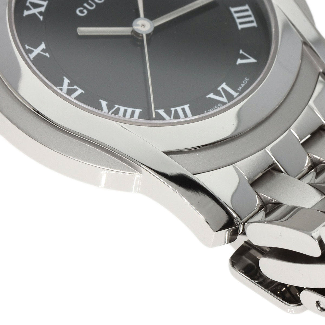 GUCCI Watches Quartz 5500M Stainless Steel Silver Round face black dial