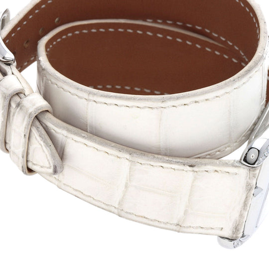 HERMES Watches Quartz CC3.730 Stainless Steel, Leather, Diamond Silver Cape Cod Chene Dunkle White shell dial Women Used Authentic