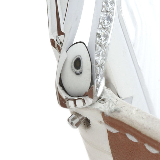 HERMES Watches Quartz CC3.730 Stainless Steel, Leather, Diamond Silver Cape Cod Chene Dunkle White shell dial Women Used Authentic