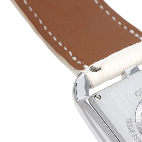 HERMES Watches Quartz CC3.730 Stainless Steel, Leather, Diamond Silver Cape Cod Chene Dunkle White shell dial Women Used Authentic