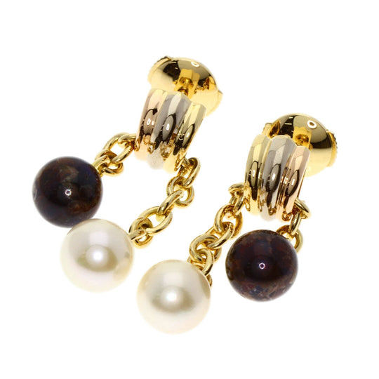CARTIER Pierce K18PG , K18WG , K18YG gold Trinity Pearl Women Used Authentic