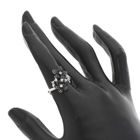 Ponte Vecchio Ring K18WG Silver Black diamond diamond