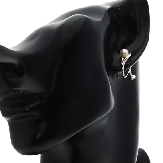 MIKIMOTO Earring SV Silver Pearl Women Used Authentic