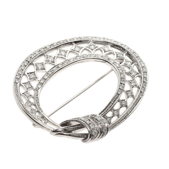 TASAKI Brooch PT900 Silver diamond Women Used Authentic