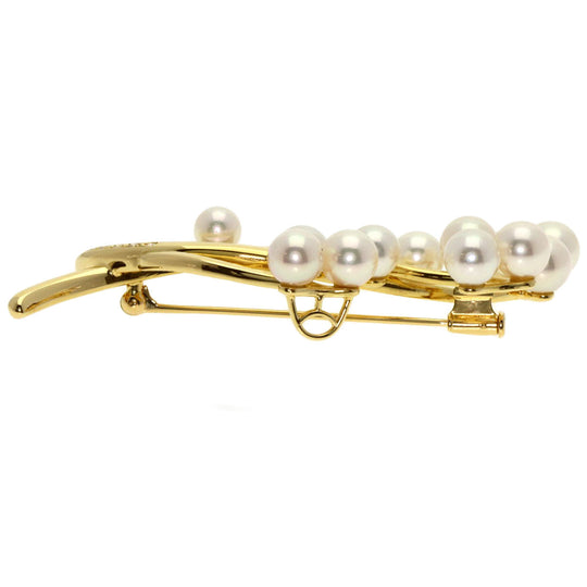 TASAKI Brooch 18K Yellow Gold gold Akoya Pearl Diamond Women Used Authentic