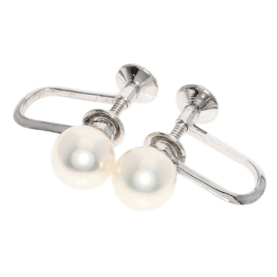 MIKIMOTO Earring K14WG Silver Akoya pearl Pearl Women Used Authentic