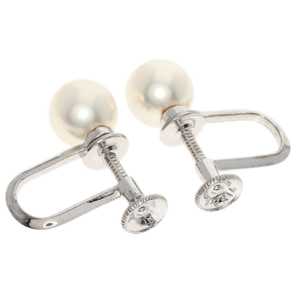 MIKIMOTO Earring K14WG Silver Akoya pearl Pearl Women Used Authentic