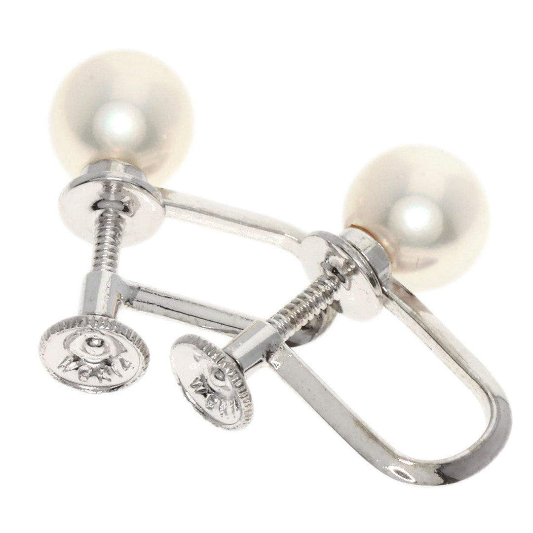 MIKIMOTO Earring K14WG Silver Akoya pearl Pearl Women Used Authentic