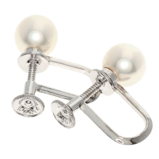 MIKIMOTO Earring K14WG Silver Akoya pearl Pearl Women Used Authentic