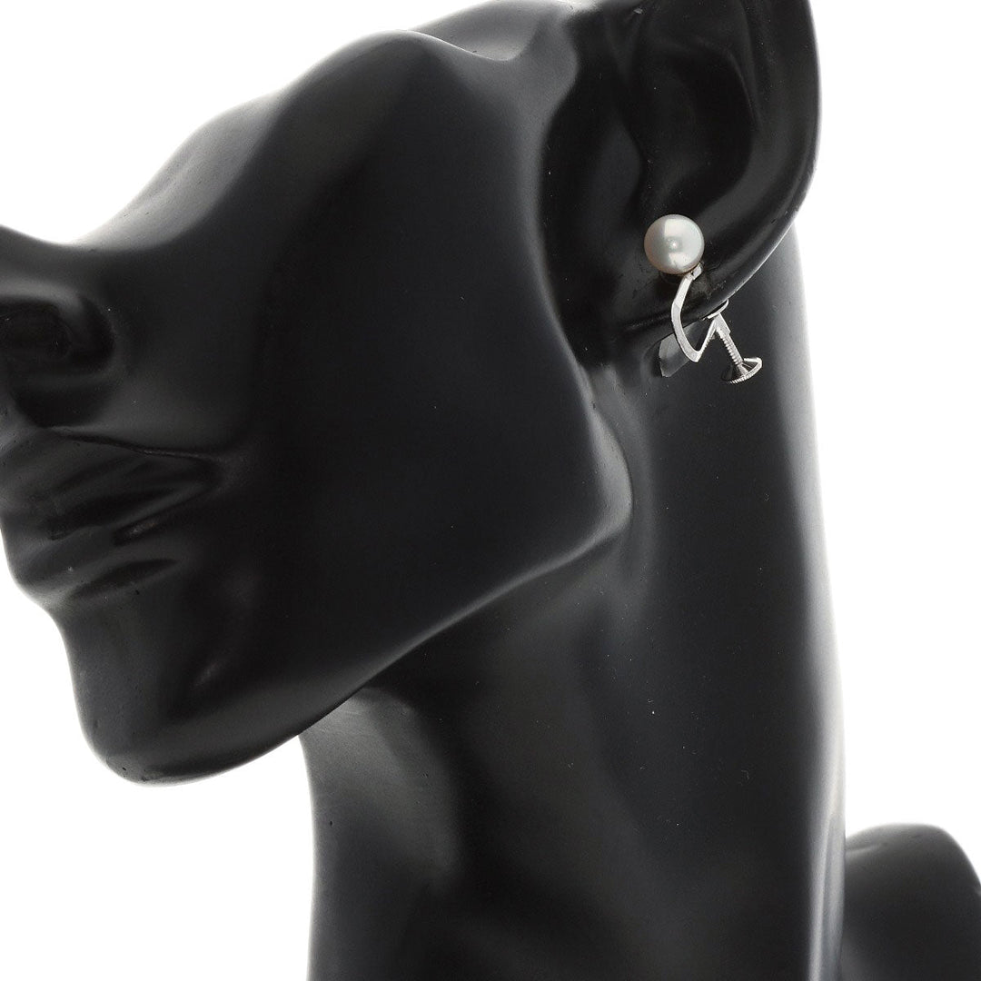 MIKIMOTO Earring K14WG Silver Akoya pearl Pearl Women Used Authentic
