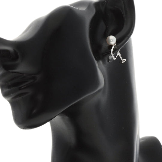 MIKIMOTO Earring K14WG Silver Akoya pearl Pearl Women Used Authentic