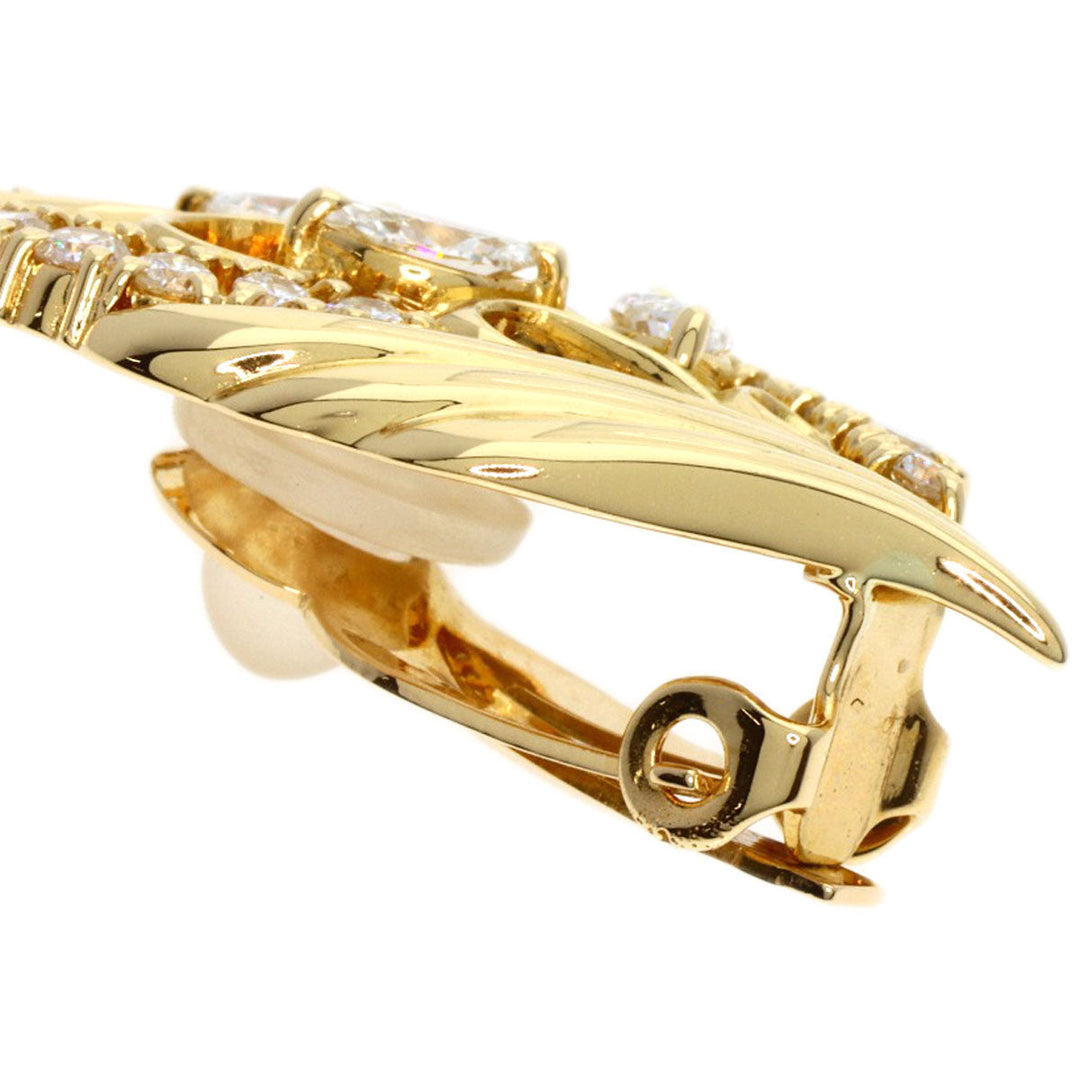 TASAKI Earring 18K Yellow Gold gold Diamond leaf motif