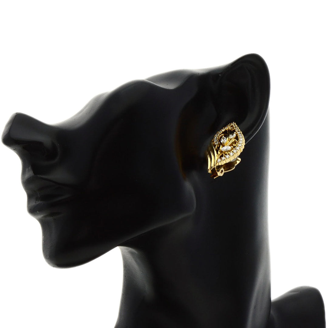 TASAKI Earring 18K Yellow Gold gold Diamond leaf motif