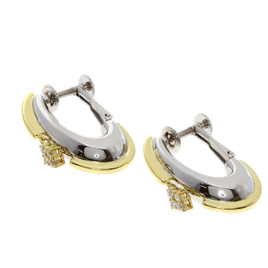 JUNE Earring K14WG , K18WG , K18YG gold diamond Women Used Authentic