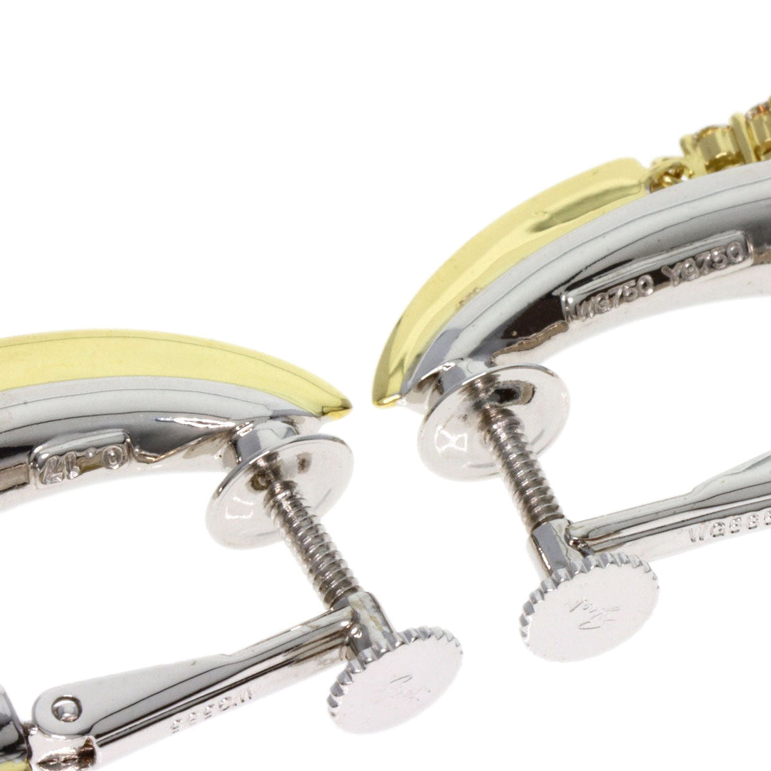 JUNE Earring K14WG , K18WG , K18YG gold diamond Women Used Authentic