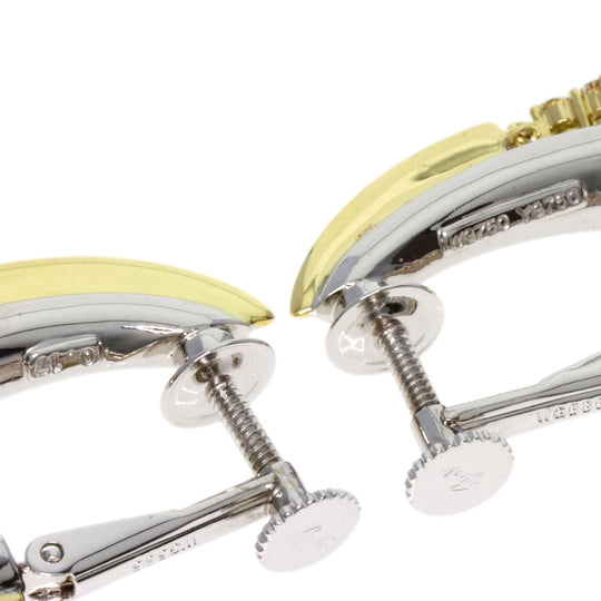 JUNE Earring K14WG , K18WG , K18YG gold diamond Women Used Authentic