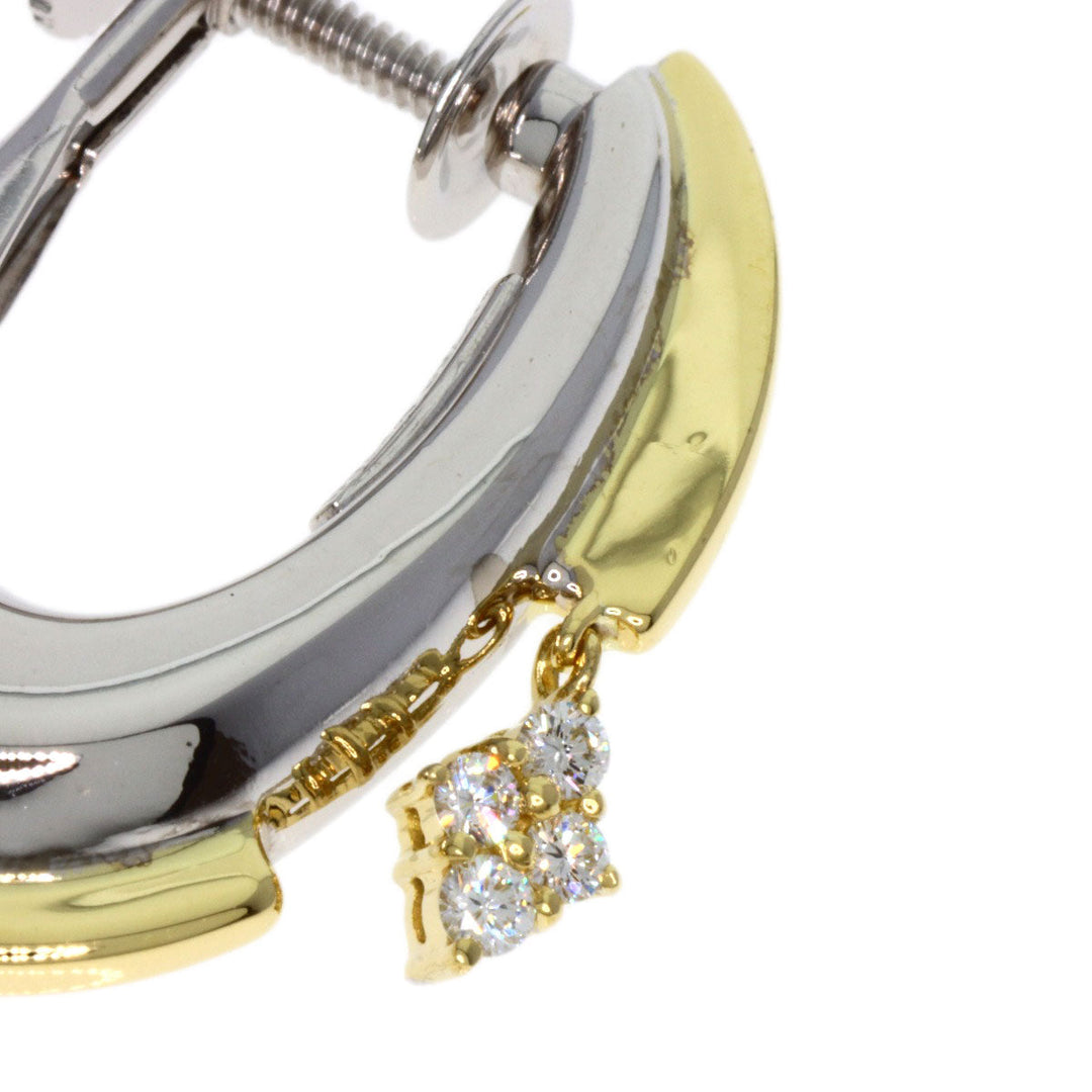 JUNE Earring K14WG , K18WG , K18YG gold diamond Women Used Authentic