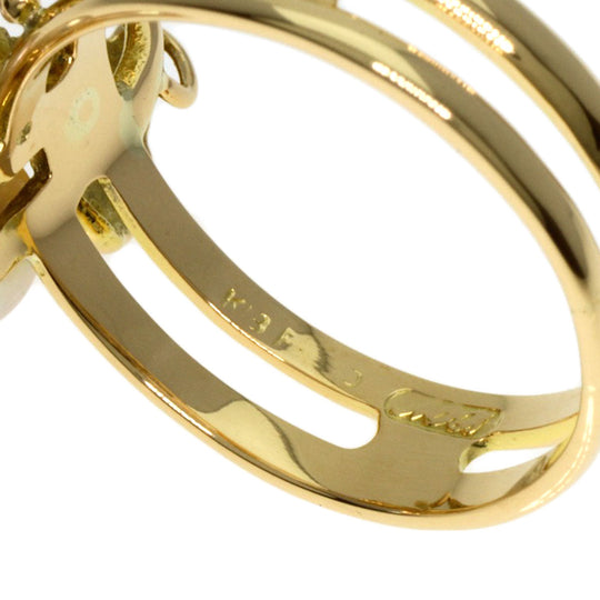 NOBUKO ISHIKAWA Ring K18YG , PT900 gold Akoya Pearl Sapphire Diamond Women Used Authentic