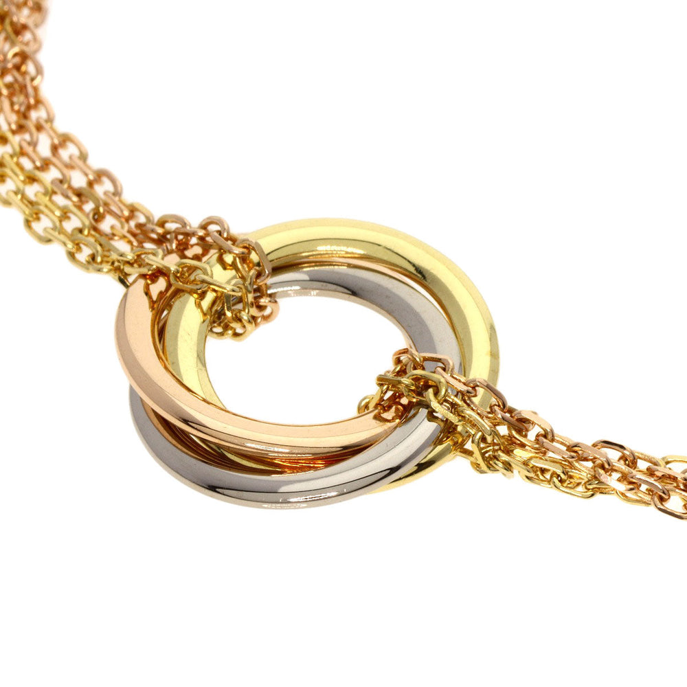 CARTIER bracelet K18YG , K18WG , K18PG gold Trinity Triple Circle 4 consecutive Chain Women Used Authentic