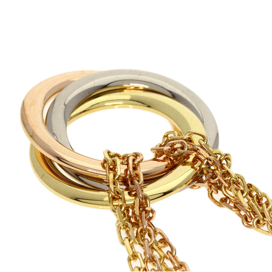 CARTIER bracelet K18YG , K18WG , K18PG gold Trinity Triple Circle 4 consecutive Chain Women Used Authentic