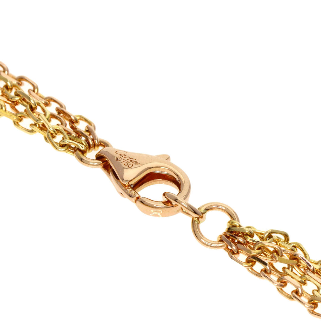 CARTIER bracelet K18YG , K18WG , K18PG gold Trinity Triple Circle 4 consecutive Chain Women Used Authentic