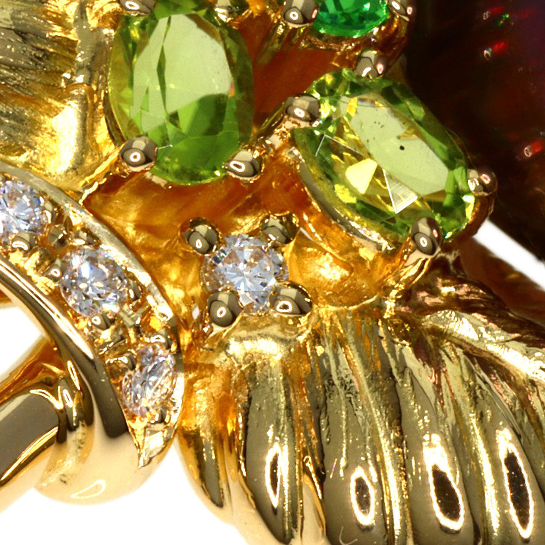 TASAKI Brooch 18K Yellow Gold gold South Sea Black Pearl, Garnet, Peridot, Diamond Women Used Authentic