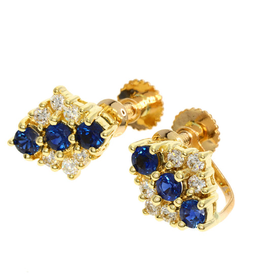 MIKIMOTO Earring 18K Yellow Gold gold Sapphire diamond