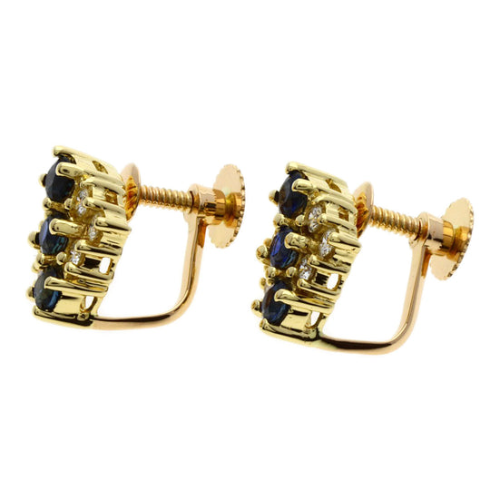 MIKIMOTO Earring 18K Yellow Gold gold Sapphire diamond