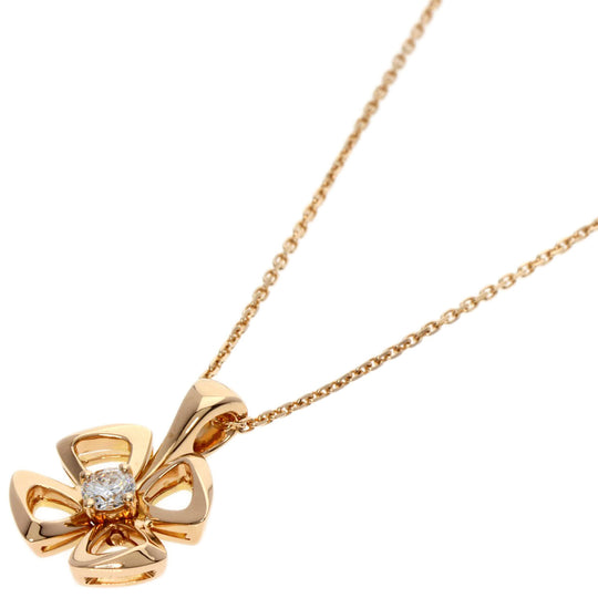 BVLGARI Necklace 18K Pink Gold gold Fiorever Diamond Women Used Authentic