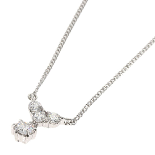 TASAKI Necklace PT900 , PT850 Silver diamond Women Used Authentic