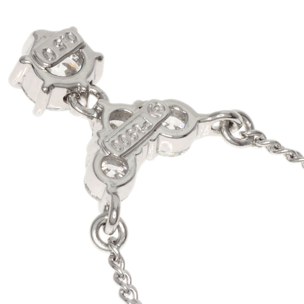 TASAKI Necklace PT900 , PT850 Silver diamond Women Used Authentic