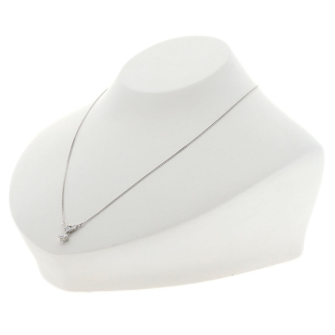 TASAKI Necklace PT900 , PT850 Silver diamond Women Used Authentic