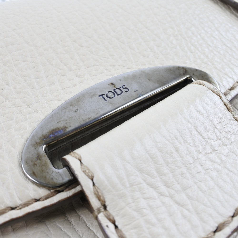 TOD�fS Handbag leather beige Women Used Authentic