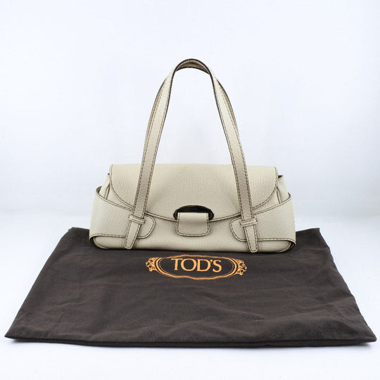 TOD�fS Handbag leather beige Women Used Authentic