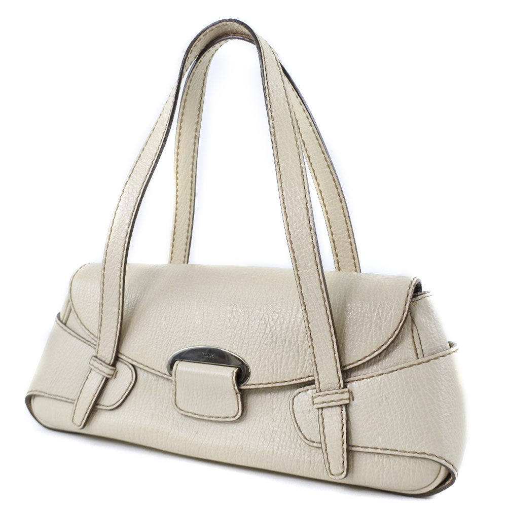 TOD�fS Handbag leather beige Women Used Authentic