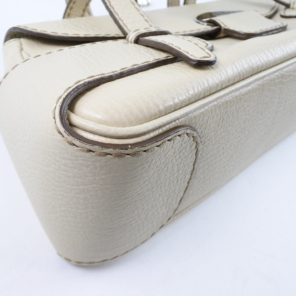 TOD�fS Handbag leather beige Women Used Authentic