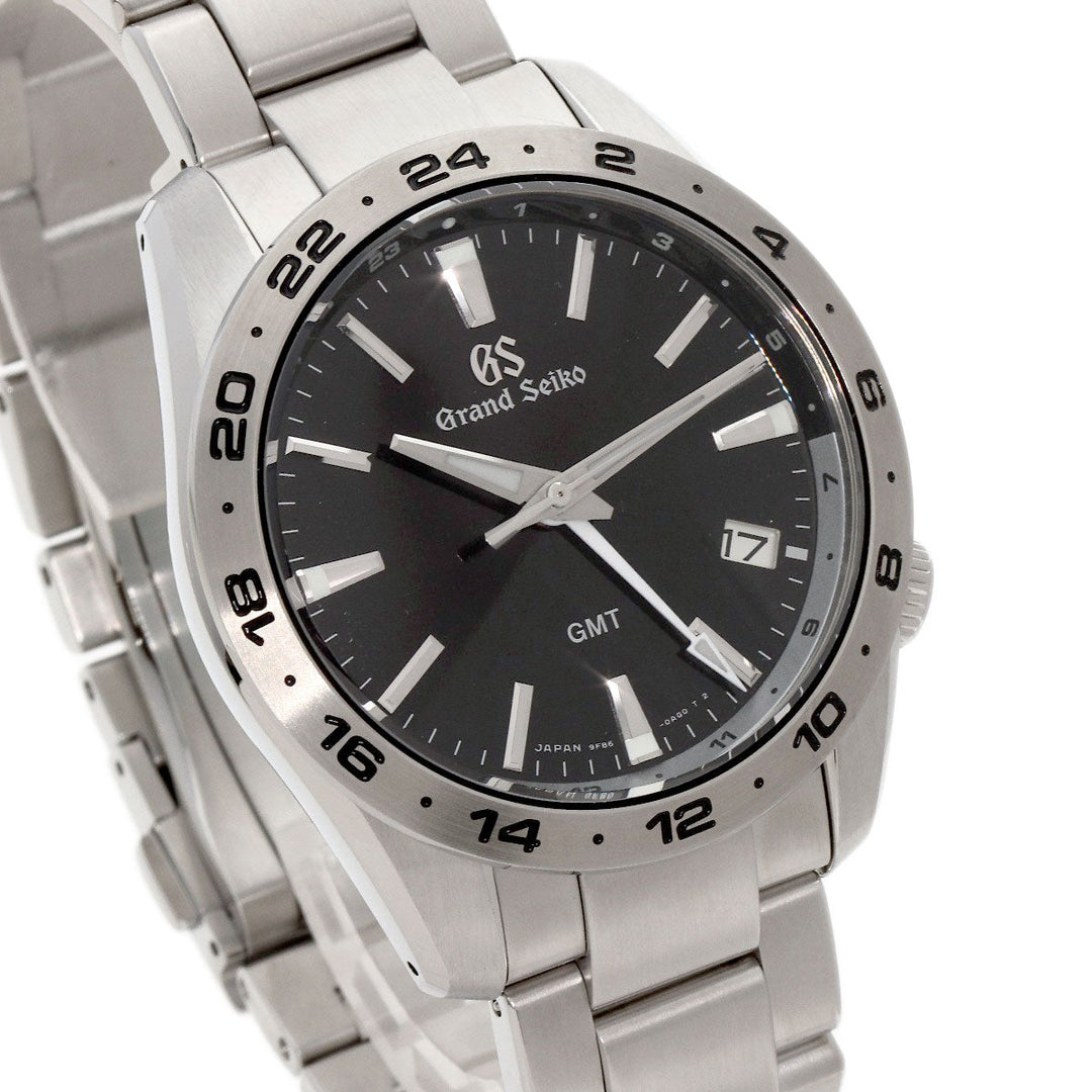 SEIKO Watches Quartz SBGN027 9F86-0AK0 Stainless Steel , Stainless Steel Silver Grand Seiko Sports Collection GMT black dial mens Used Authentic