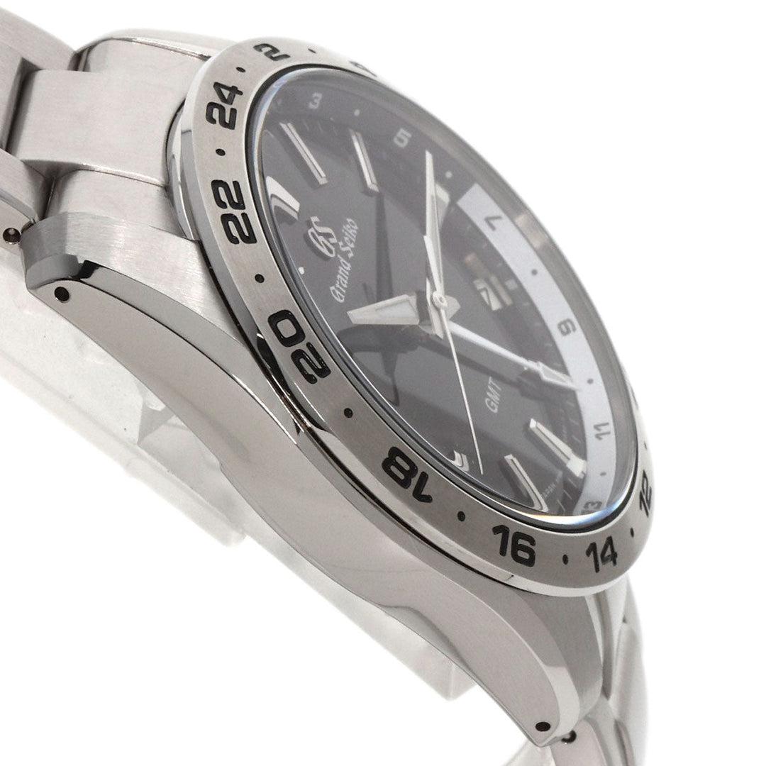 SEIKO Watches Quartz SBGN027 9F86-0AK0 Stainless Steel , Stainless Steel Silver Grand Seiko Sports Collection GMT black dial mens Used Authentic