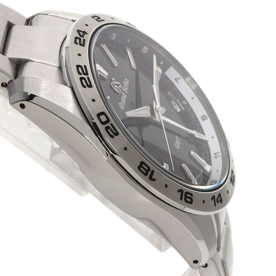 SEIKO Watches Quartz SBGN027 9F86-0AK0 Stainless Steel , Stainless Steel Silver Grand Seiko Sports Collection GMT black dial mens Used Authentic