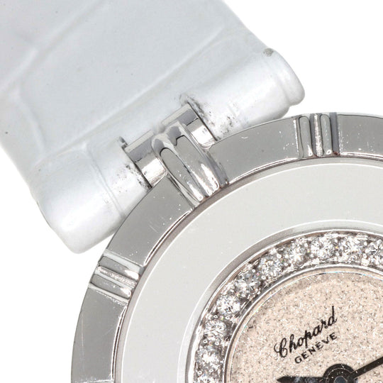 Chopard Watches Quartz 20/5681 K18WG, leather Silver Happy Diamonds Maker Complete Silver dial Women Used Authentic