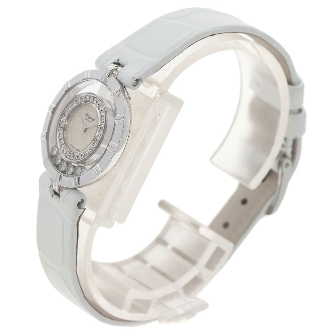 Chopard Watches Quartz 20/5681 K18WG, leather Silver Happy Diamonds Maker Complete Silver dial Women Used Authentic