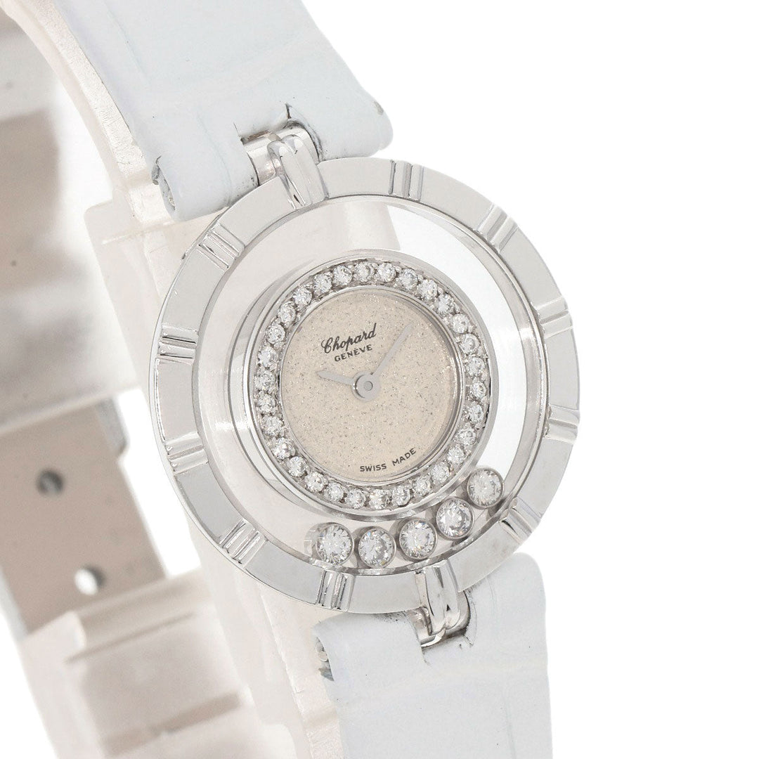 Chopard Watches Quartz 20/5681 K18WG, leather Silver Happy Diamonds Maker Complete Silver dial Women Used Authentic